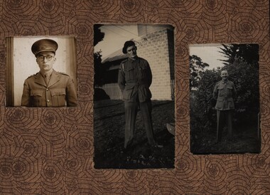 Photograph - Black and White, Chatham-Holmes Collection: Three Uniformed Soldiers, c1916