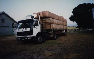 Photograph - Colour, Chatham-Holmes Collection: Launchley, wool bales ready for wool sales