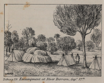 Image, John Helder Wedge, Encampment at River Berrern, c1835