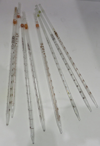 Object, glass measuring pipettes