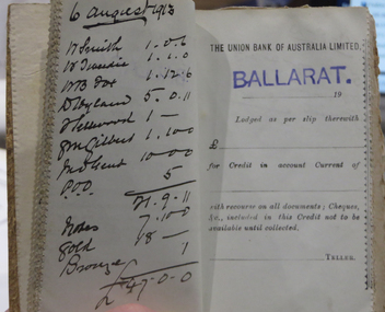 Book, Union Bank of Australia Limited Payment Stubb Book, 1913-4, 1913-1914