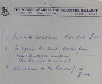 Books, Ballarat Junior Technical School Mothers' Club, 1944-1969
