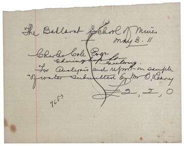 Correspondence, Letter from Charles Cole of Geelong, 1911, 1911