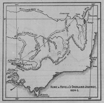 Plan of Hume and Hovell's Overland Journey 1824-5