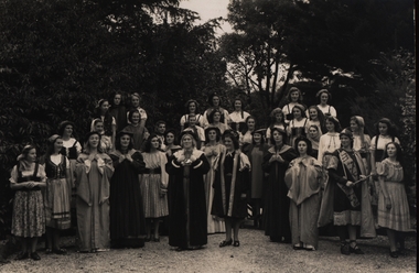Photograph - Photograph - Black and White, Pied Piper cast, students at Loreto Abbey, Mary's Mount, Ballarat