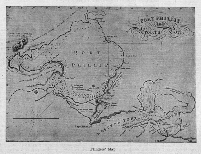 Image Matthew Flinders Map Of Port Phillip   VictorianCollections Large 