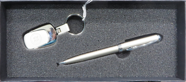 Object, University of Ballarat Boxed Pen and Key Chain, c2015