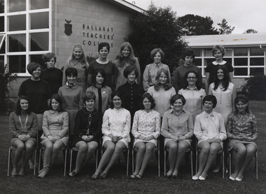 Photograph - Black and White, Ballarat Teachers' College: Trained Infant Teacher's Certificate Students, 1969