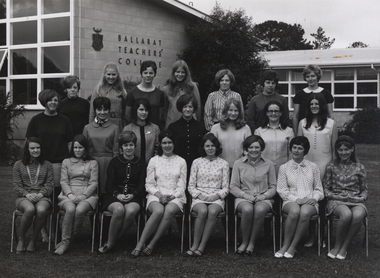 Photograph - Black and White, Ballarat Teachers' College: Trained Infant Teacher's Certificate Students, 1969, 1969