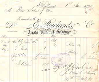 Quote and Invoice from Stokes & Sons, Brunswick, Rider and Mercer, Invoice Made Out to the Ballarat School of Mines, 1898, 01/06/1898