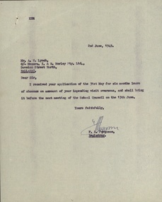 Correspondence, F.E. Ferguson, Ballarat School of Mines to A.W. Lynch of I. and R. Morley Pty Ltd, 1949, 22/04/1949