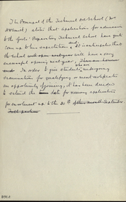 Letter - Correspondence, Girls' Preparatory Technical School, c1916, c1915