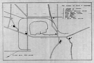 Plan, School of Mines and Industries: Location of buildings, Ballarat
