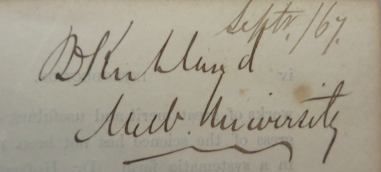 Inscription relating to Melbourne University