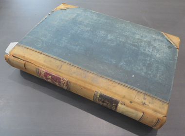 A ledger with leather spine