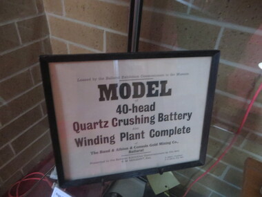 Sign, Model of 40 Head Quartz Crushed Battery