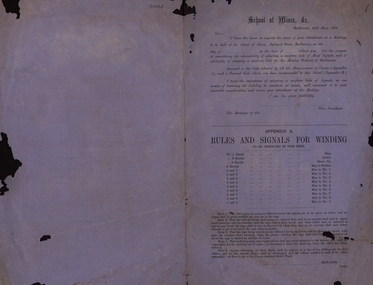 Document, School of Mines: Adopting a Uniform Code of Mine Signals, 1872, May 1872