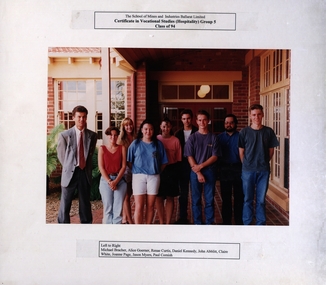 Photograph, Ballarat School of Mines Hospitality Students,1994