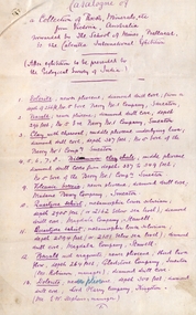 Document, SMB: Catalogue of a Collection of Rocks, Minerals, etc, 1883