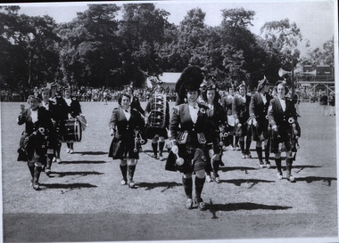 Photograph - Black and White, Ballarat Ladies' Pipe Band