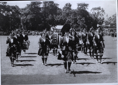 Photograph - Photograph - Black and White, Ballarat Ladies' Pipe Band