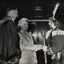 Drum Major Margaret McWilliam Meeting Queen Mother