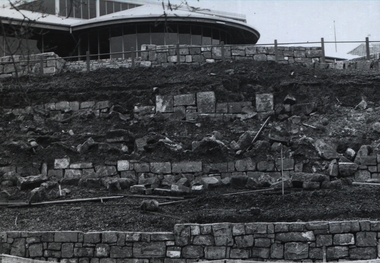 Photograph - Two Photographs - Black and White, SMB:  E J Tippett Library. Retaining wall crumbling; July 1993