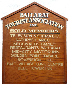Sign - Honour Board, Ballarat Tourism Association Inc. Gold Members