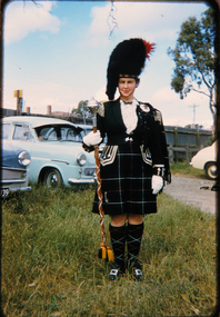 Photograph - Photograph - slide transparency, Ballarat Ladies Highland Pipe Band Photograph of Drum Major Margaret McWilliam, 1957