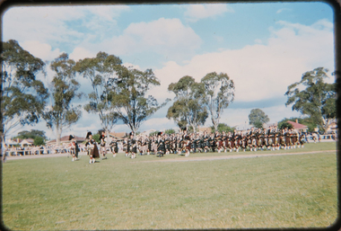 Photograph - slide transparency, Ballarat Ladies Highland Pipe Band Photograph, 1957