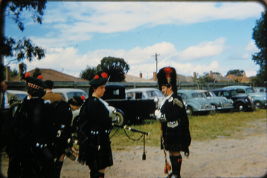Photograph - slide transparency, Ballarat Ladies' Highland Pipe Band Photograph, 1957