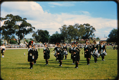 Photograph - Photograph - slide transparency, Ballarat Ladies' Highland Pipe Band at Dandenong, 1957