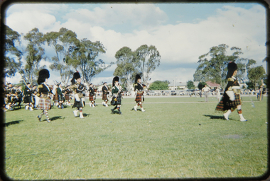 Photograph - Photograph - slide transparency, Ballarat Ladies' Highland Pipe Band at Dandenong, 1957, 1957