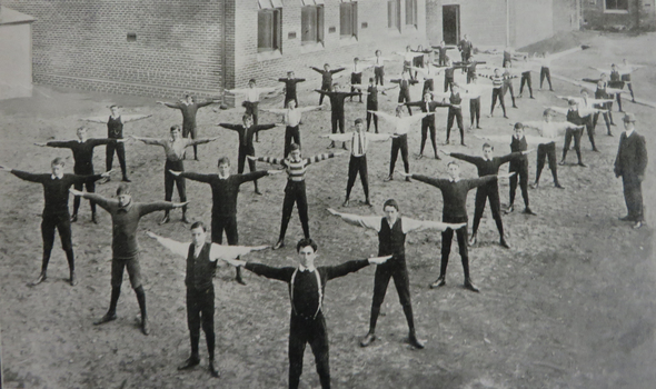 Boys exercising
