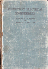 Book, Elementary Electrical Engineering, 1933