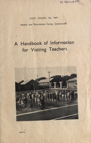 Booklet, J.J. Gourley (Government Printer), A Handbook of Information for Visiting Teachers, 1951
