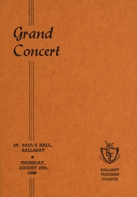 Programme, Harry Brown and Co, Ballarat Teachers' College Grand Concert Programme, 1949, 1949