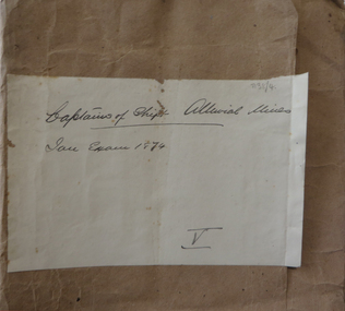 Document, The School of Mines, Ballarat January Examinations for Captains of Shift - Alluvial Mines, 1874, 01/1874