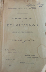 Book, General Syllabus of Examinations in Science and trade Subjects: Technical Schools, 1906, 01/01/1906