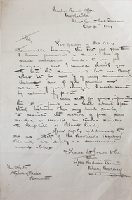 Letter, Henry Harvey of Hokitika New Zealand to Ballarat School of Mines, 1884