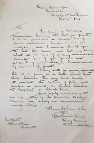 Letter, Henry Harvey of Hokitika New Zealand to Ballarat School of Mines, 1884, 1884