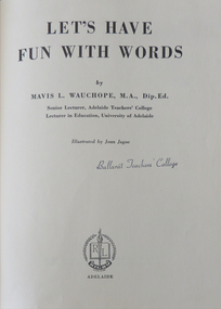 Book, Let's Have Fun With Words, 1955