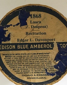 Musical Object, Edison Amberol Cylinder Records, 1900s