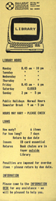 Booklet, Ballarat College of Advanced Education Library Bookmark, c1980, c1980