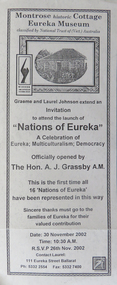 Ephemera, Montrose Cottage Eureka Museum, 2002, 2002