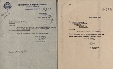 Correspondence, 1 Letter from The Institute of Engineers, Australia .2 Reply to Letter from The Institute of Engineers, Australia, January/February and May 1949