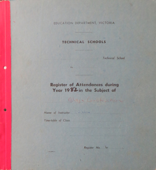 Education Department Victoria Technical Schools Register for Classes in Building and Construction., c1981