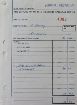 Education Department Victoria Technical Schools Register for Classes in Upholstery c1982