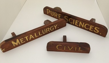 Signs, The Wooden Desktop Signs with Gold Lettering