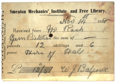 Image, Smeaton Mechanics' Institute and Free Library, 1928, 14/11/1928
